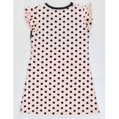 Pompom Dotted Pink Girl Dress