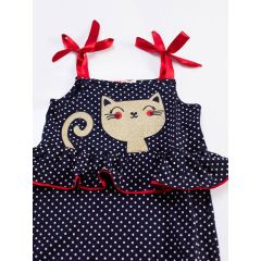 Cat Dotted Girl Overall