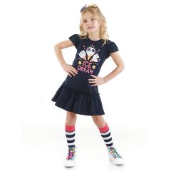 Ice Cream Girl Navy Dress