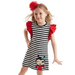 LMG Ladybug Stripped Girl Dress