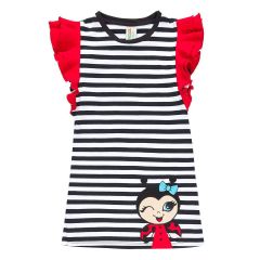 LMG Ladybug Stripped Girl Dress