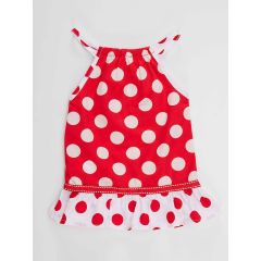 Dotted Red Baby Girl Poplin Dress