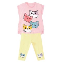Cat Friends Girl T-shirt&Leggings Set