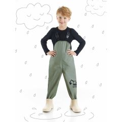 Digger Boy Khaki Waterproof Puddlesuit Dungarees
