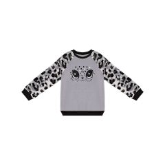 Plush Leopard Girl Grey Sweatshirt