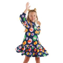 Flowers Girl Navy Blue Dress