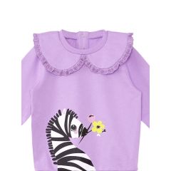 Flower Zebra Baby Girl Lilac Sweatshirt