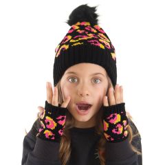 Leopard Girl Beanie&Glove Set