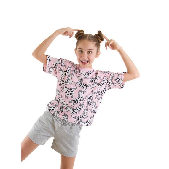 Girl's Crop Top&Shorts Set