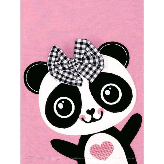 Panda Ruffled Pink Girl Dress