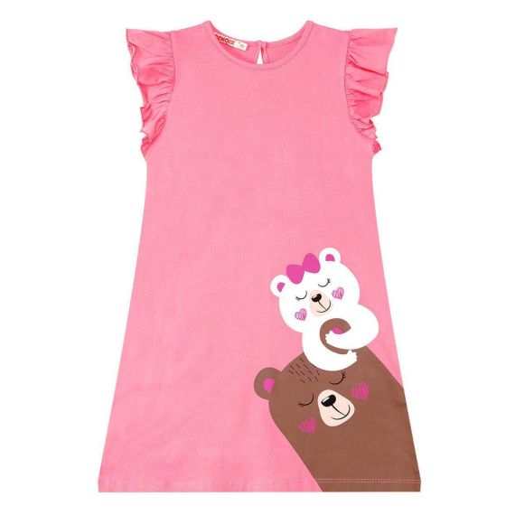 Teddy bear Girl Pink Jersey Dress
