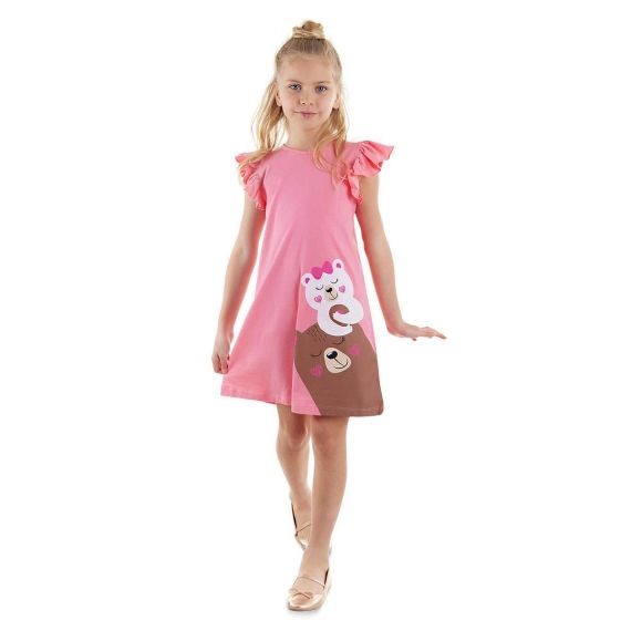 Teddy bear Girl Pink Jersey Dress