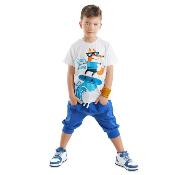 Surfer Fox Boy T-shirt&Capri Pants Set