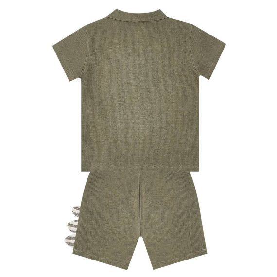 Dino Muslin Boy Shirt&Shorts Set