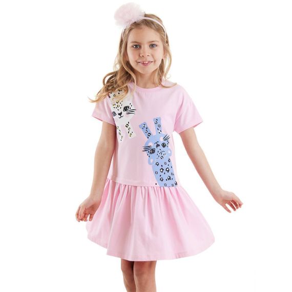 Funny Cats Girl Pink Dress
