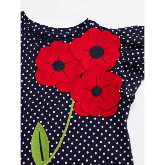 Dotted Poppy Cotton Girl Dress