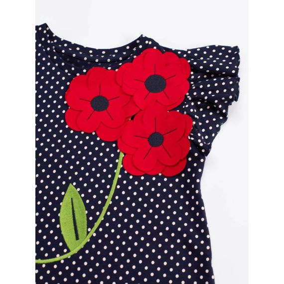 Dotted Poppy Cotton Girl Dress