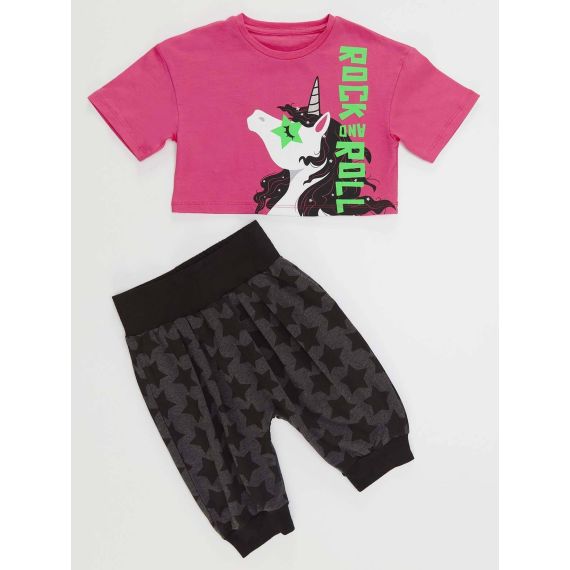 R&R Girl T-shirt&Harem Pants Set