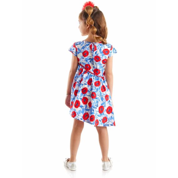 Poppy Red&Blue Poplin Girl Dress