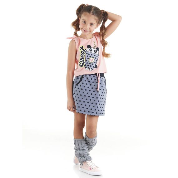 Panda Milkshake Girl T-shirt&Skirt Set