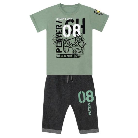 Player 08 Boy T-shirt&Capri Pants Set