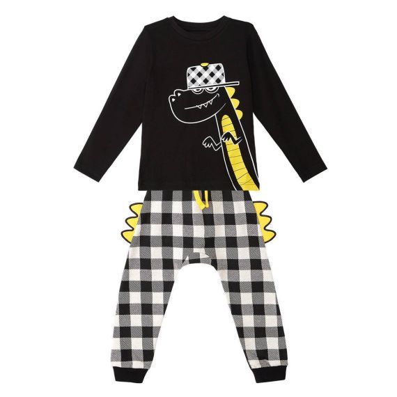 3D Dino Baggy Pants Boy Set