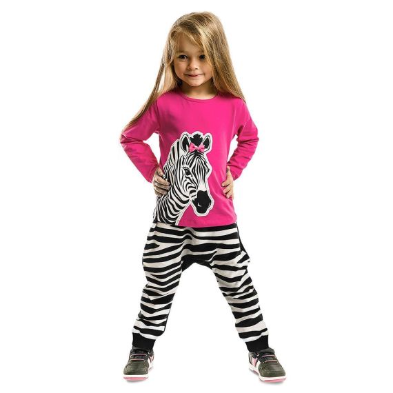Zebra Fashion Girl Baggy Pants Set