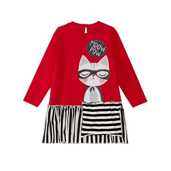 Meow Pow Red Girl Dress