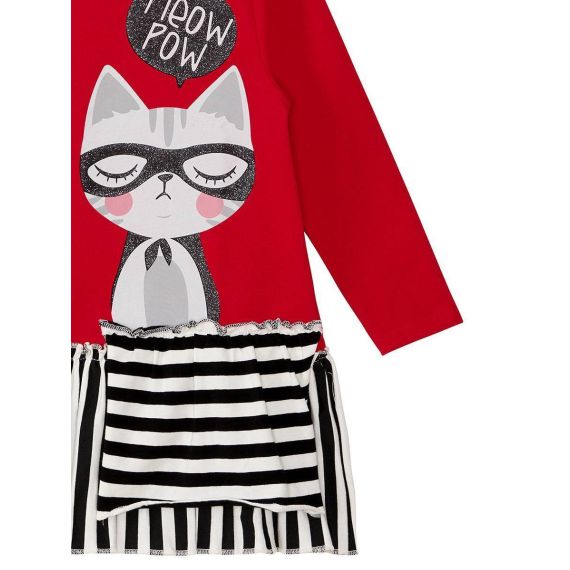 Meow Pow Red Girl Dress