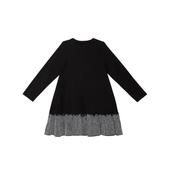 Silver Leopard Girl Black Dress