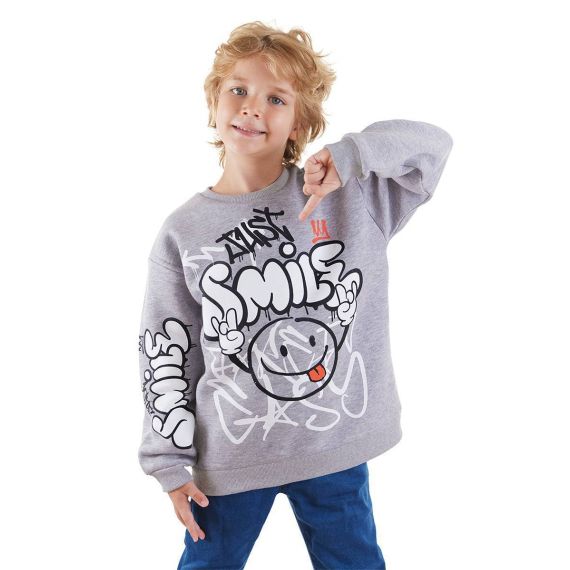 Just Smile Boy Grey Sweatshirt