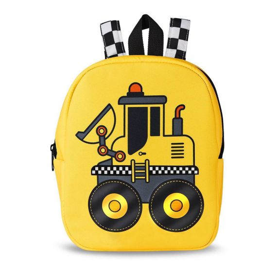 Bulldozer Boy Yellow School Backpack