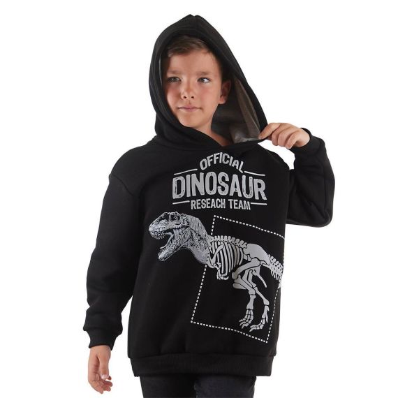 Dino Research Boy Black Sweatshirt 