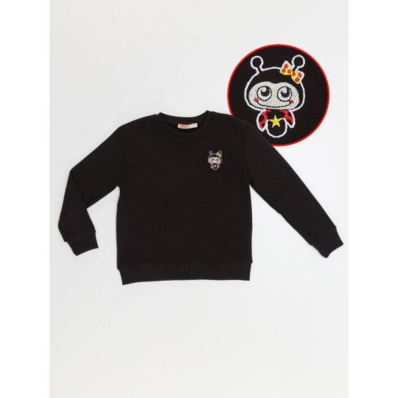 Ladybug Girl Black Sweatshirt