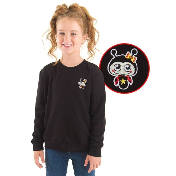 Ladybug Girl Black Sweatshirt