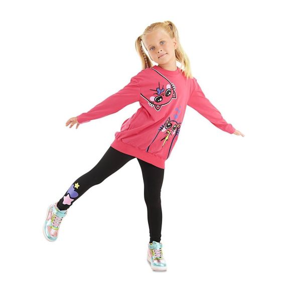 Twin Cats Girl T-shirt&Leggings Set