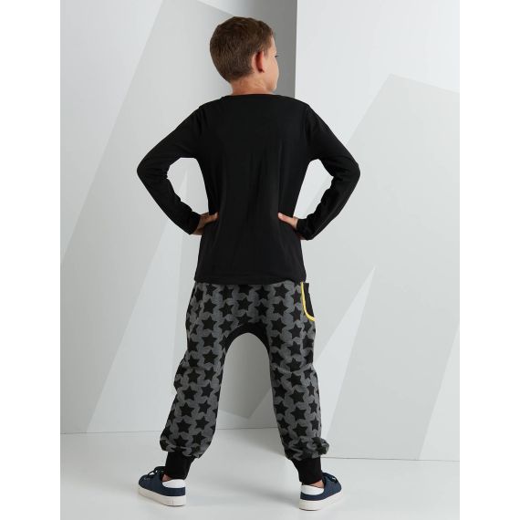 Star Rock Grey Black Boy Pants Set